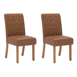 Conjunto 2 Cadeiras Esther Nature/Corano Caramelo - Móveis Henn