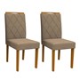 Conjunto 2 Cadeiras Isabela Ipê/Marrom Rosê - PR Móveis  
