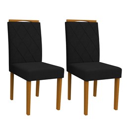 Conjunto 2 Cadeiras Isabela Ipê/Preto - PR Móveis  