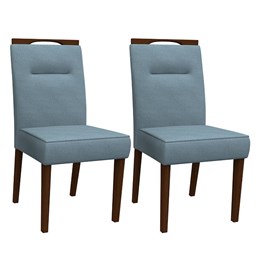 Conjunto 2 Cadeiras Itália Amêndoa/Azul - PR Móveis 