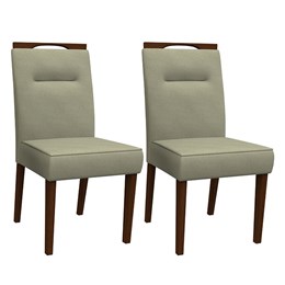 Conjunto 2 Cadeiras Itália Amêndoa/Marfim - PR Móveis 