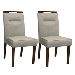 Conjunto 2 Cadeiras Itália Amêndoa/Marrom Claro - PR Móveis 