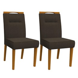 Conjunto 2 Cadeiras Itália Ipê/Café - PR Móveis  