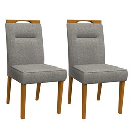 Conjunto 2 Cadeiras Itália Ipê/Cinza Claro - PR Móveis  
