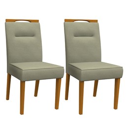 Conjunto 2 Cadeiras Itália Ipê/Marfim - PR Móveis  