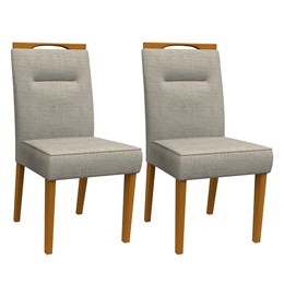 Conjunto 2 Cadeiras Itália Ipê/Marrom Claro - PR Móveis  