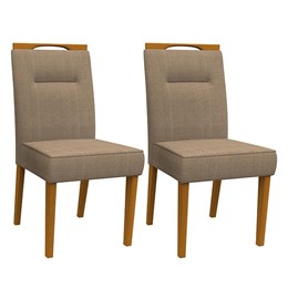 Conjunto 2 Cadeiras Itália Ipê/Marrom Rosê - PR Móveis  