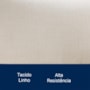 Conjunto 2 Cadeiras Lavínia Linho Bege/Aço Champanhe - Salaone