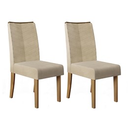 Conjunto 2 Cadeiras Lucila Carvalho Europeu/Suede Nude - PR Móveis