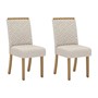 Conjunto 2 Cadeiras Malu Nature/Suede Linho - Móveis Henn