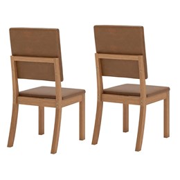 Conjunto 2 Cadeiras Milla Plus Nature/Corano Caramelo - Móveis Henn