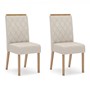 Conjunto 2 Cadeiras Nina Nature/Suede Linho - Móveis Henn