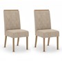 Conjunto 2 Cadeiras Nina Nature/Veludo Creme - Móveis Henn