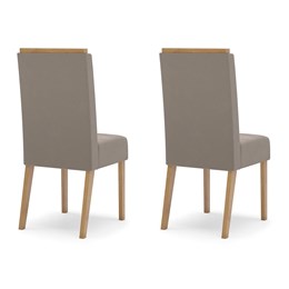 Conjunto 2 Cadeiras Nina Nature/Veludo Marrom Amêndoa - Móveis Henn