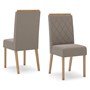 Conjunto 2 Cadeiras Nina Nature/Veludo Marrom Amêndoa - Móveis Henn