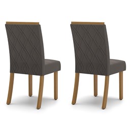 Conjunto 2 Cadeiras Vita Nature/Veludo Marrom - Móveis Henn