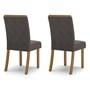 Conjunto 2 Cadeiras Vita Nature/Veludo Marrom - Móveis Henn