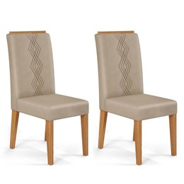 Conjunto 2 Cadeiras Yasmin Carvalho Nobre/Kraft - PR Móveis 