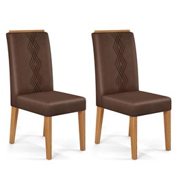 Conjunto 2 Cadeiras Yasmin Carvalho Nobre/Moca - PR Móveis  