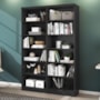 Conjunto 2 Estantes Livreiro Multiuso 1404 Preto Fosco - Qmovi