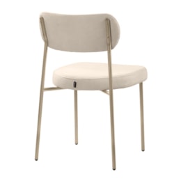 Conjunto 3 Cadeiras Lavínia Bouclê Bege/Aço Champanhe - Salaone Conjunto 3 Cadeiras Lavínia Bouclê Bege/Aço Champanhe - Salaone