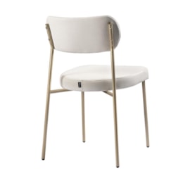 Conjunto 3 Cadeiras Lavínia Linho Bege/Aço Champanhe - Salaone Conjunto 3 Cadeiras Lavínia Linho Bege/Aço Champanhe - Salaone