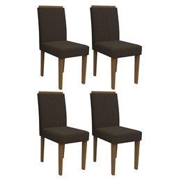 Conjunto 4 Cadeiras Amanda Imbuia/Café - PR Móveis  