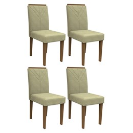 Conjunto 4 Cadeiras Amanda Imbuia/Marfim - PR Móveis  