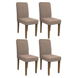 Conjunto 4 Cadeiras Amanda Imbuia/Marrom - PR Móveis  