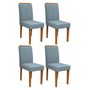 Conjunto 4 Cadeiras Amanda Ipê/Azul - PR Móveis  