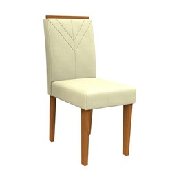 Conjunto 4 Cadeiras Amanda Ipê/Bege - PR Móveis  
