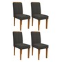 Conjunto 4 Cadeiras Amanda Ipê/Cinza Escuro - PR Móveis  