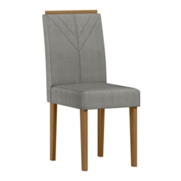 Conjunto 4 Cadeiras Amanda Ypê/Linho Cinza Claro - New Ceval Conjunto 4 Cadeiras Amanda Ypê/Linho Cinza Claro - New Ceval