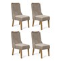 Conjunto 4 Cadeiras Amélia Carvalho Europeu/Veludo Caqui - PR Móveis