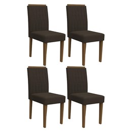 Conjunto 4 Cadeiras Ana Imbuia/Café - PR Móveis  