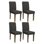Conjunto 4 Cadeiras Ana Imbuia/Cinza Escuro - PR Móveis  