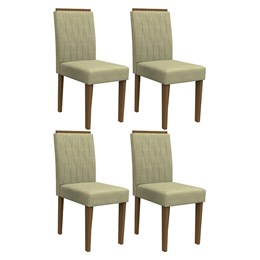 Conjunto 4 Cadeiras Ana Imbuia/Marfim - PR Móveis  