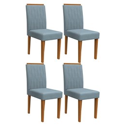 Conjunto 4 Cadeiras Ana Ipê/Azul - PR Móveis  