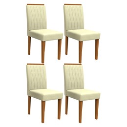 Conjunto 4 Cadeiras Ana Ipê/Bege - PR Móveis  