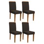 Conjunto 4 Cadeiras Ana Ipê/Café - PR Móveis  