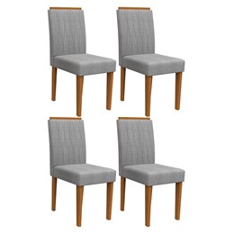 Conjunto 4 Cadeiras Ana Ipê/Cinza Claro - PR Móveis  
