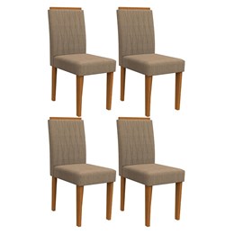 Conjunto 4 Cadeiras Ana Ipê/Marrom Rosê - PR Móveis  