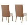 Conjunto 4 Cadeiras Anne Nature/Corano Caramelo/Suede Linho - Móveis Henn