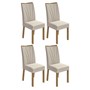 Conjunto 4 Cadeiras Apogeu Amêndoa/Linho Bege - Móveis Lopas