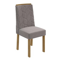 Conjunto 4 Cadeiras Astrid Amêndoa/Veludo Capuccino - Móveis Lopas 