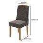 Conjunto 4 Cadeiras Astrid Amêndoa/Veludo Marrom - Móveis Lopas
