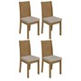 Conjunto 4 Cadeiras Athenas Amêndoa/Veludo Creme - Móveis Lopas