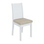 Conjunto 4 Cadeiras Athenas Branco/Linho Bege - Móveis Lopas
