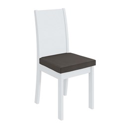 Conjunto 4 Cadeiras Athenas Branco/Veludo Marrom - Móveis Lopas