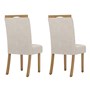 Conjunto 4 Cadeiras Bella Nature/Suede Linho - Móveis Henn